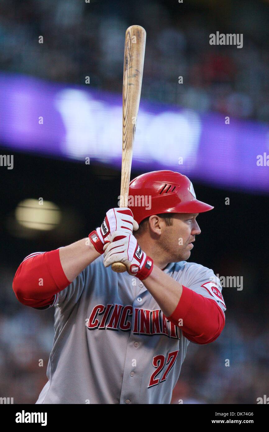 Scott Rolan Cincinnati Reds June 12, 2011 - San Francisco, California, U.S - Cincinnati Reds third ...