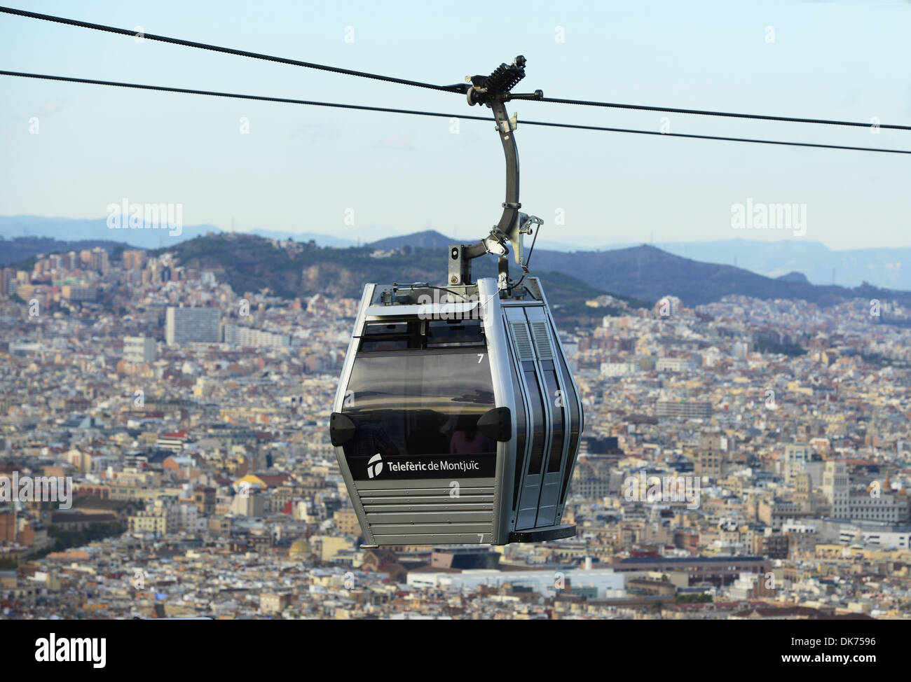 Montjuic cable car, Barcelona, Spain Stock Photo Alamy