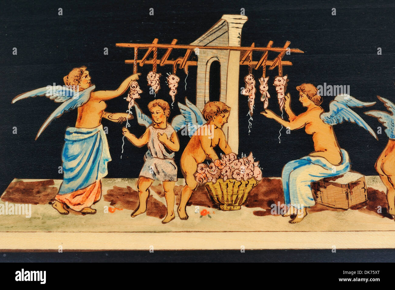 Sorrento. Italy. Marquetry/Inlay work by Teodoro Famiani, via San Nicola 32. Intarsiatore Teodoro Famiani, via San Nicola 32. Stock Photo