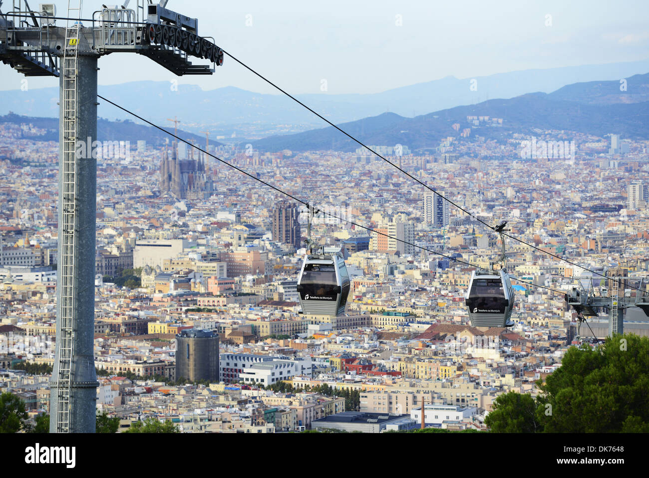 Montjuic cable car, Barcelona, Spain Stock Photo Alamy