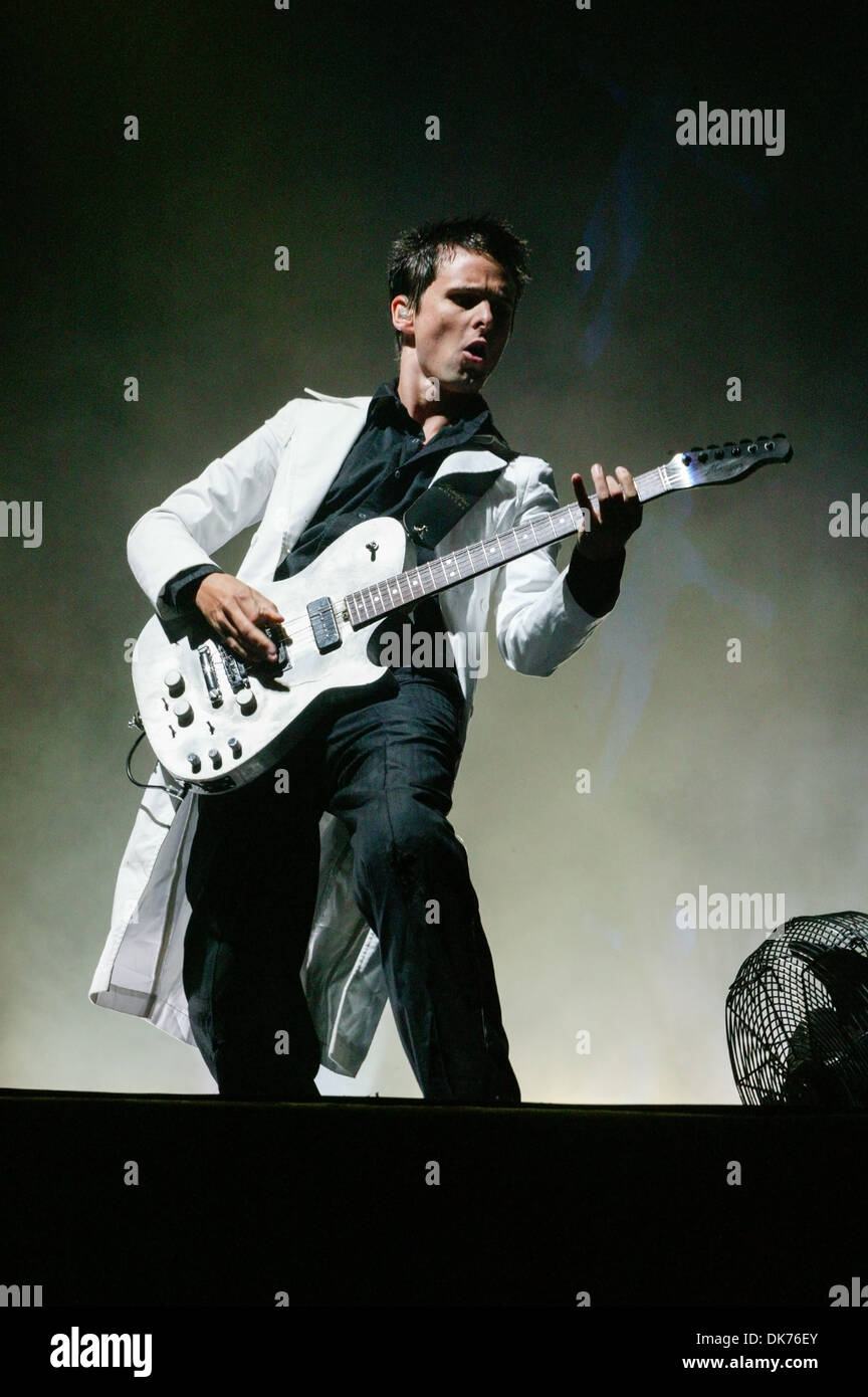 Matt Bellamy of the band Muse, Performing at the Glastonbury Festival 2004 , Somerset, England, Stock Photo