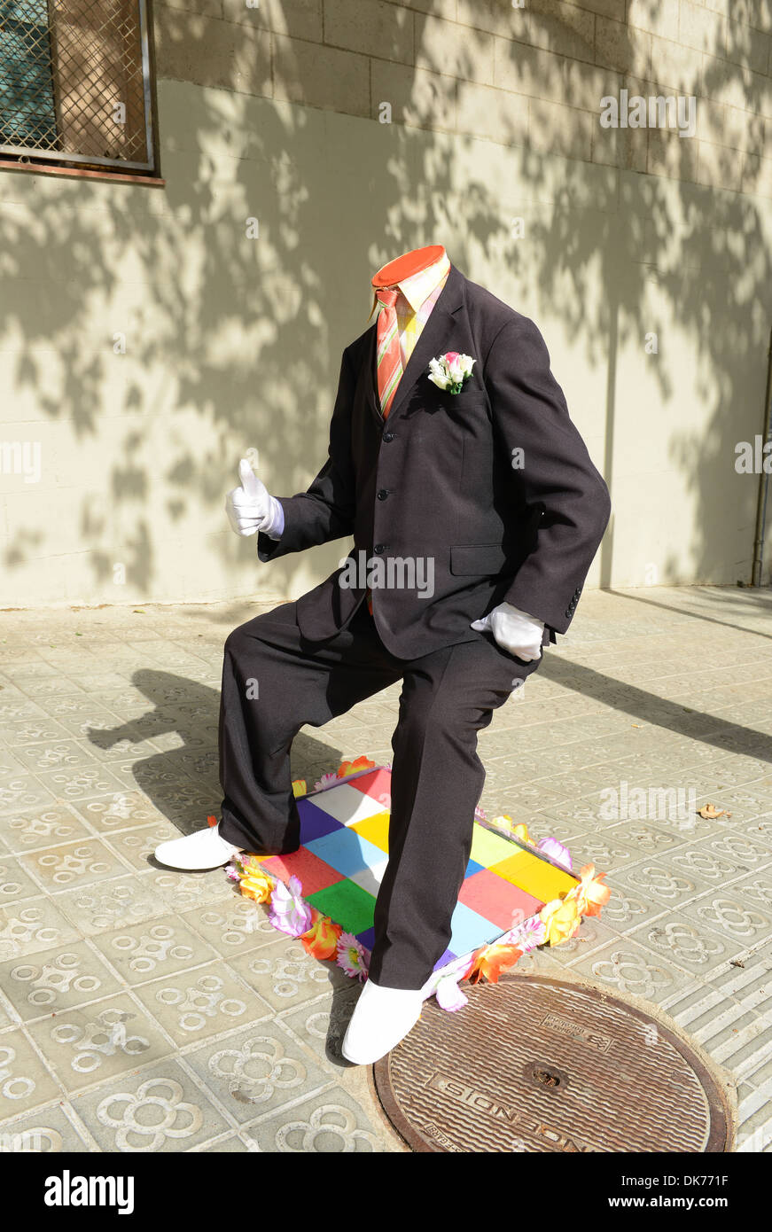 Street entertainer, street performer, Barcelona, Spain Stock Photo