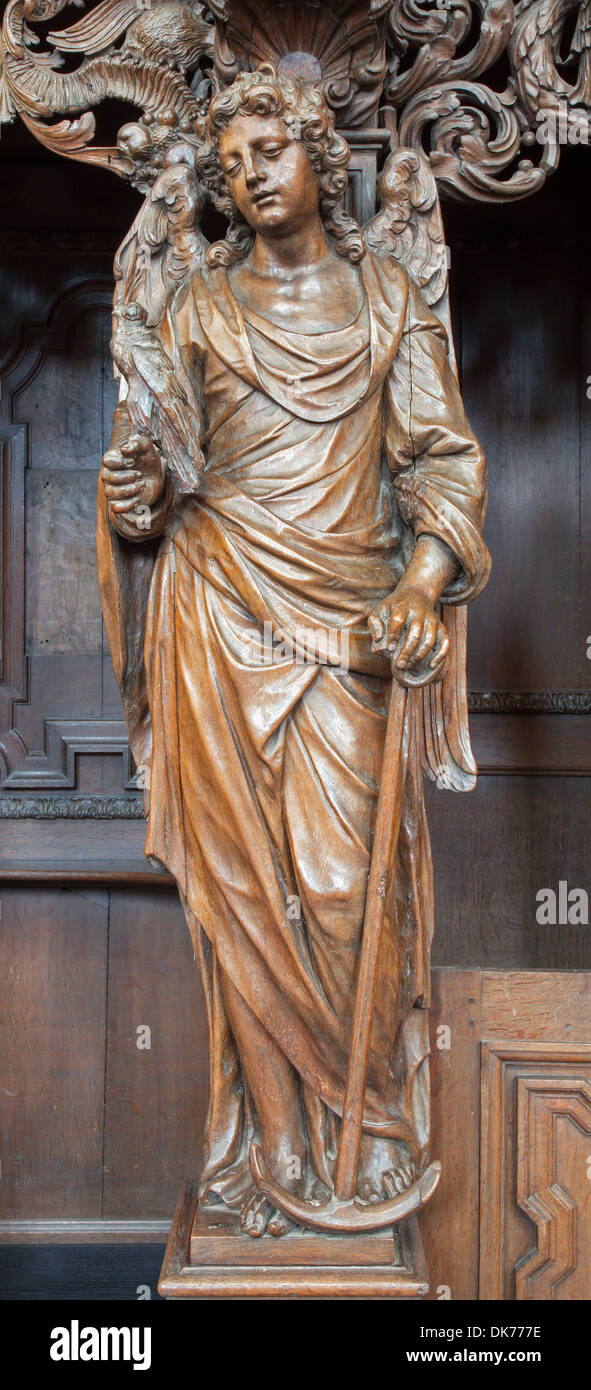 LEUVEN, BELGIUM SEPTEMBER 3 Carved angel with the incense form St