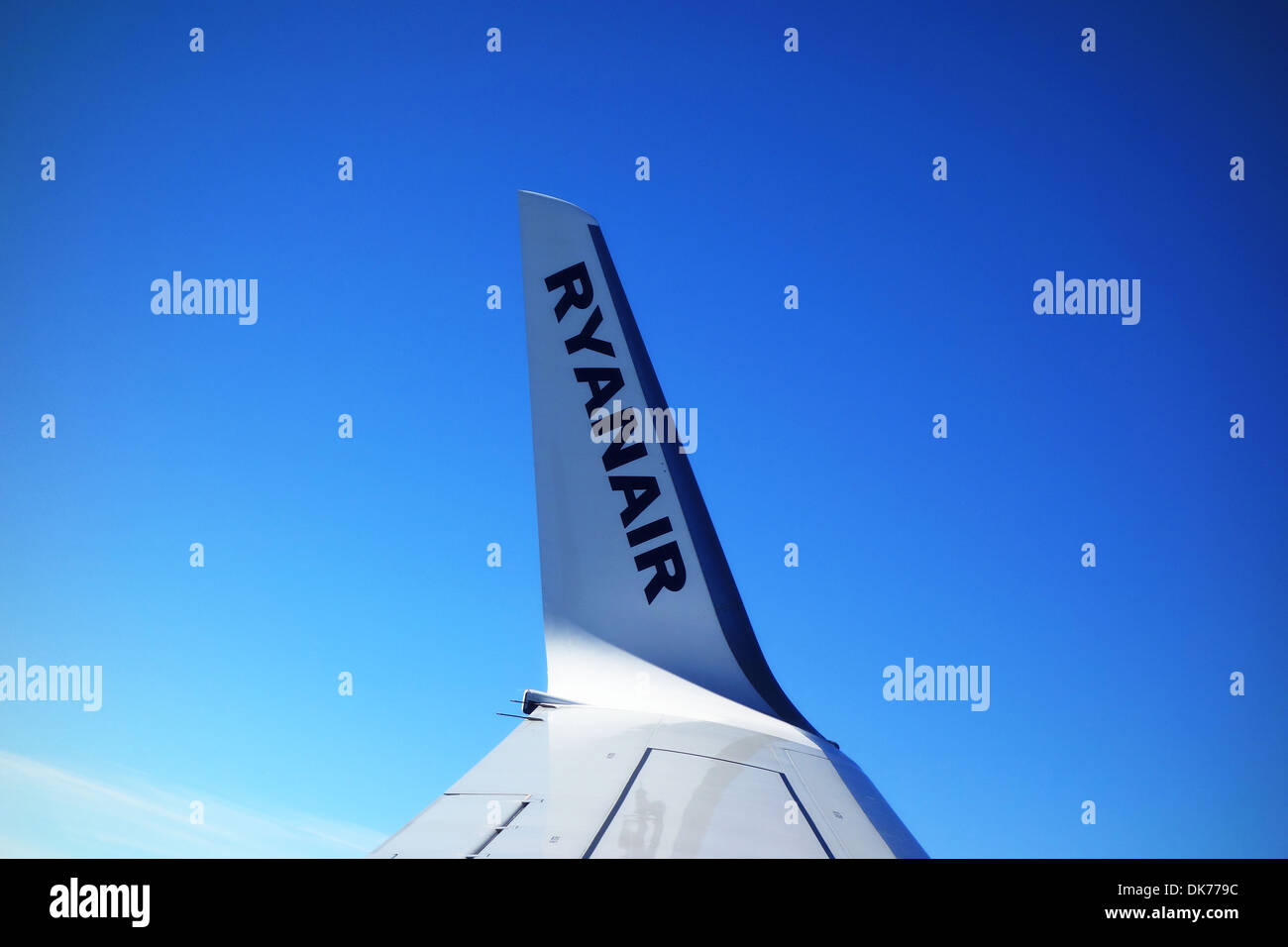Ryanair, Ryanair plane, showing Ryanair name on wing Stock Photo Alamy