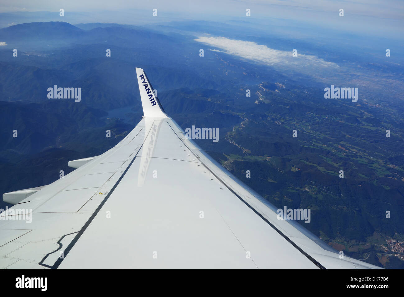 Ryanair, Ryanair plane, showing Ryanair name on wing Stock Photo Alamy
