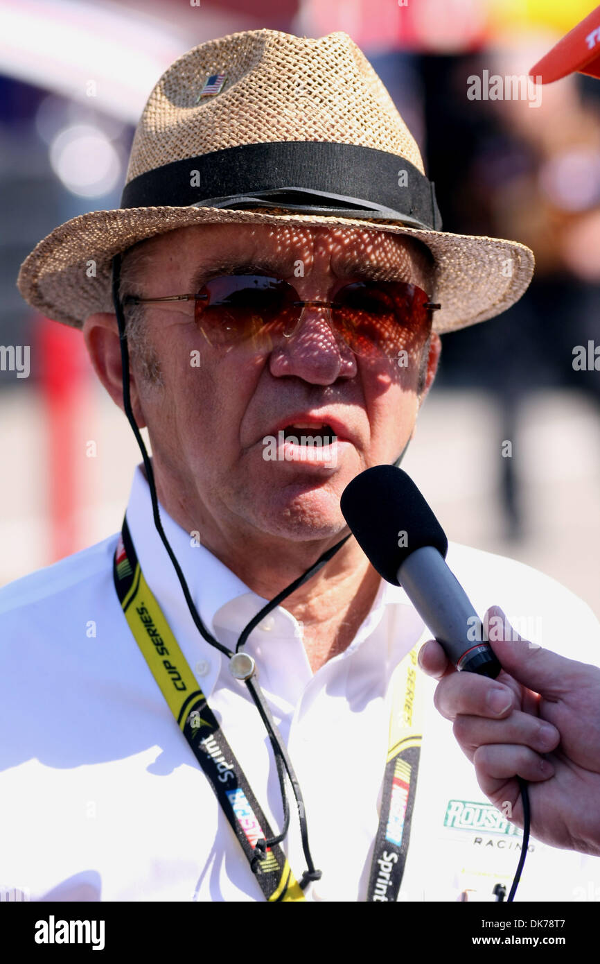 June 17, 2011 - Brooklyn, Michigan, U.S - Car owner Jack Roush is interviewed in the pit area by a local radio station. (Credit Image: © Alan Ashley/Southcreek Global/ZUMAPRESS.com) Stock Photo