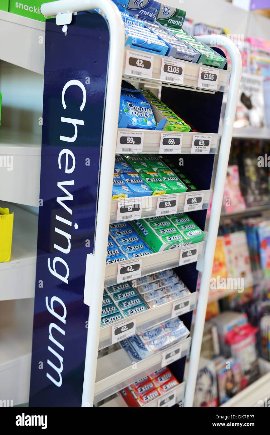 Supermarket Interior Showing Chewing Gum Britain UK Stock Photo Alamy