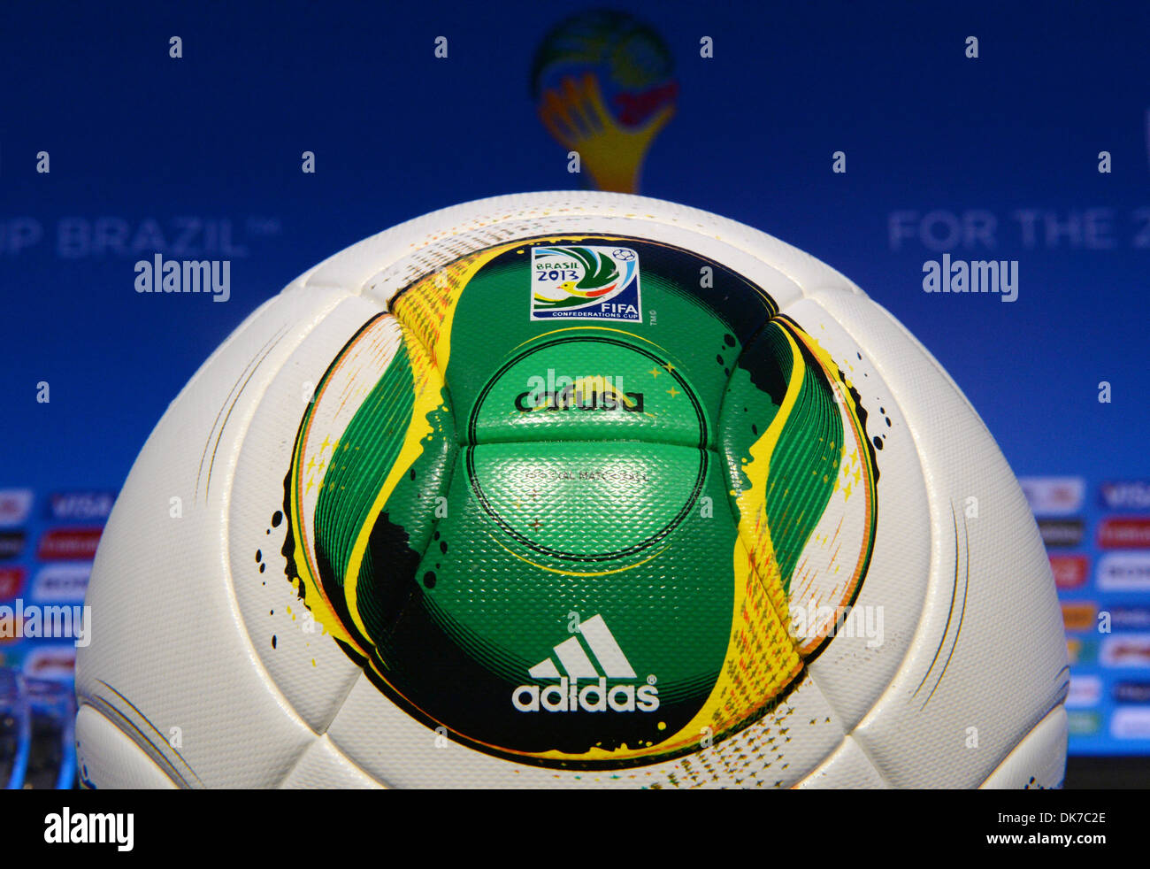 Costa do Sauipe, Brazil. 03rd Dec, 2013. The official match ball of the 2013 FIFA confederations cup is seen in Costa do Sauipe, Brazil, 03 December 2013. The final draw for the preliminary round groups of the 2014 FIFA world cup Brazil will be held on 06 December 2013. Photo: Marcus Brandt/dpa/Alamy Live News Stock Photo