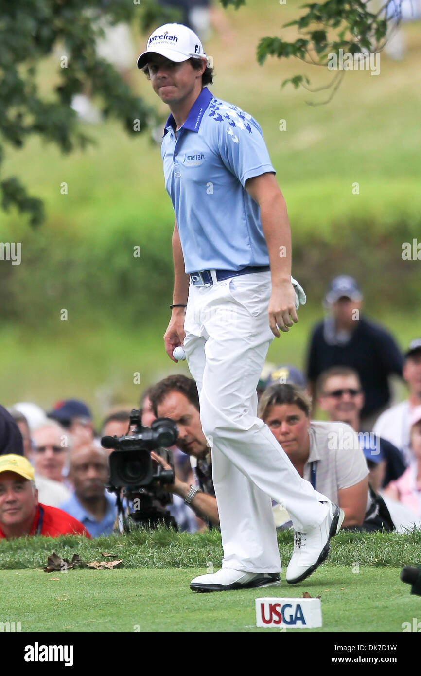 June 19, 2011 - Bethesda, Maryland, UNITED STATES - Rory McIlroy (NIR) approaches the tee of the 7th hole during the final round of the 2011 U.S. Open at Congressional Country Club. (Credit Image: © Debby Wong/Southcreek Global/ZUMAPRESS.com) Stock Photo