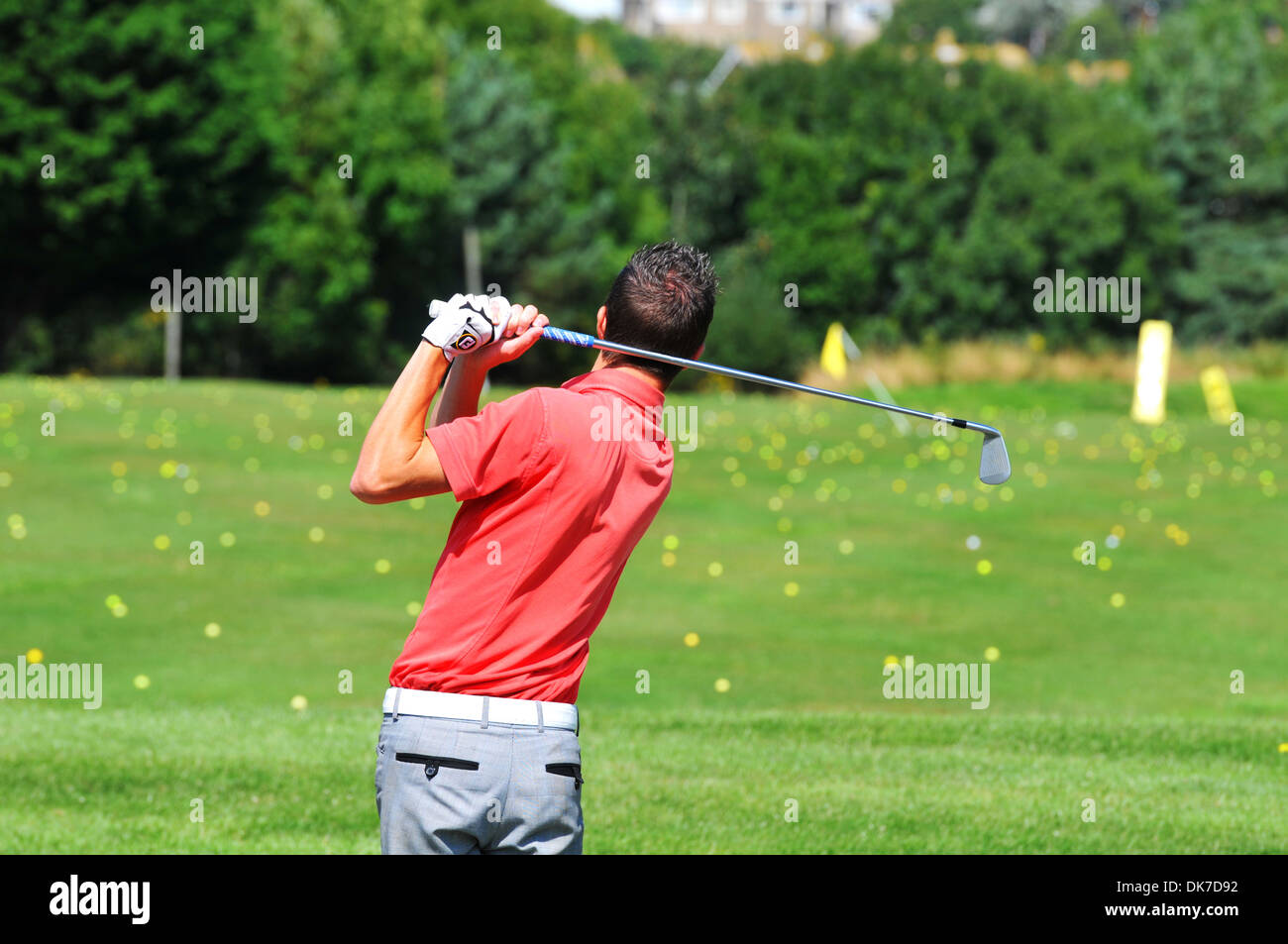 Golfer practicing his golf swing. Golf practice Stock Photo Alamy