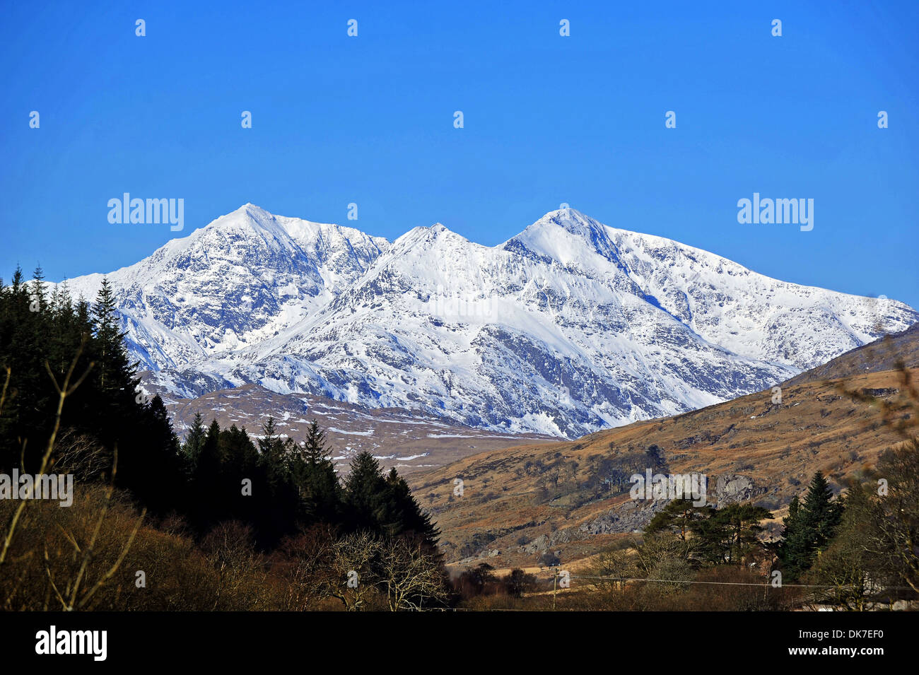 Snowdon, the highest mountain in Wales, Snowdonia National Park Stock