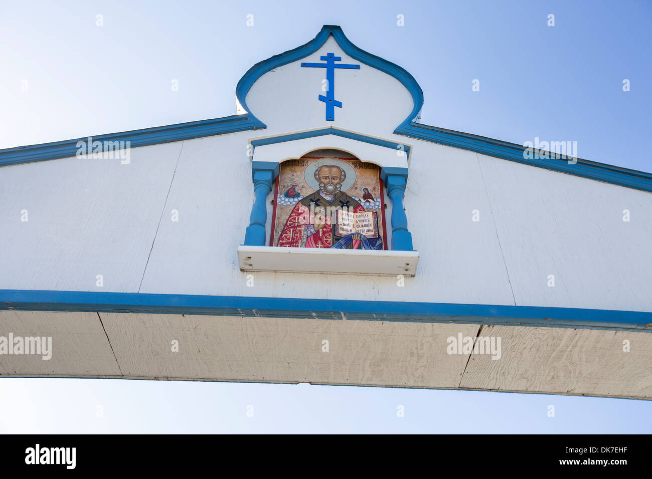 Russian Old Believers Church in Nikolaevsk, Alaska,USA Stock Photo