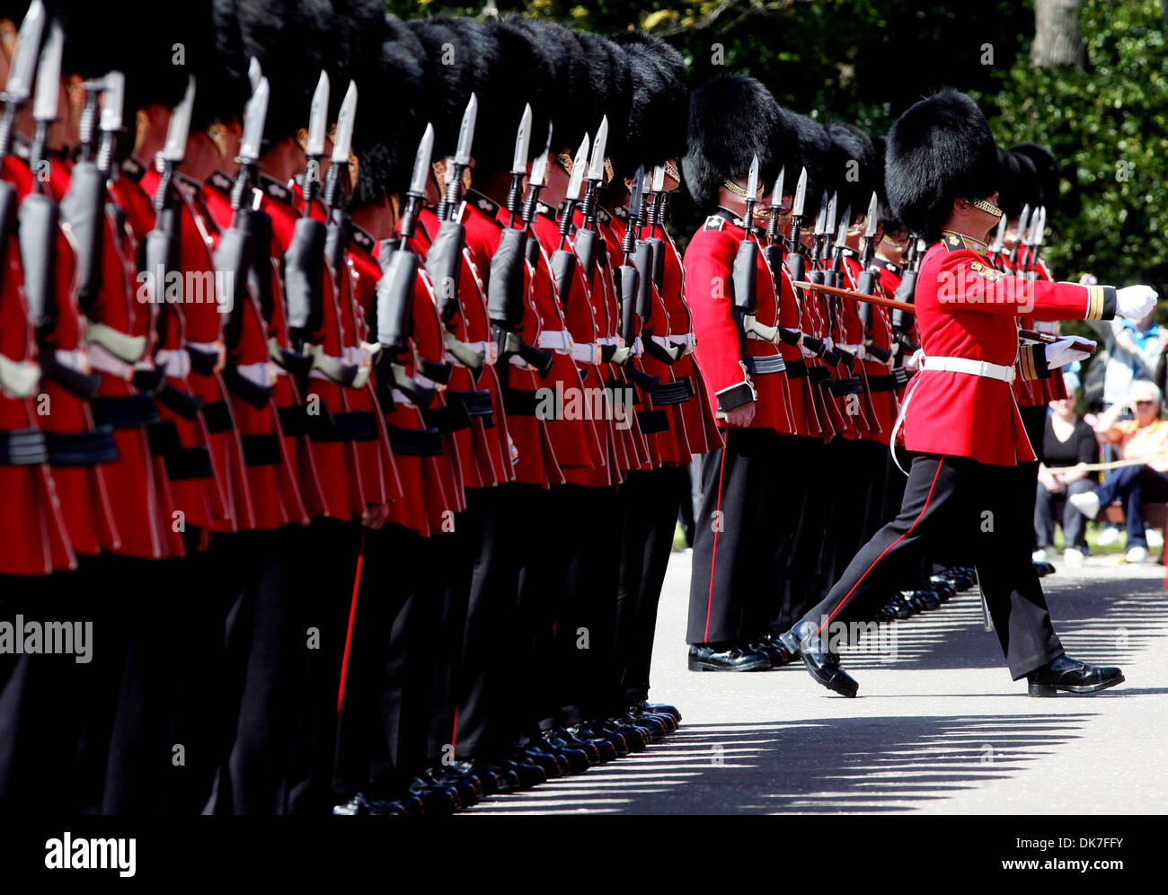 Guard of Honour from No. 2 Company, 1st Battalion Grenadier Guards. Stock Photo