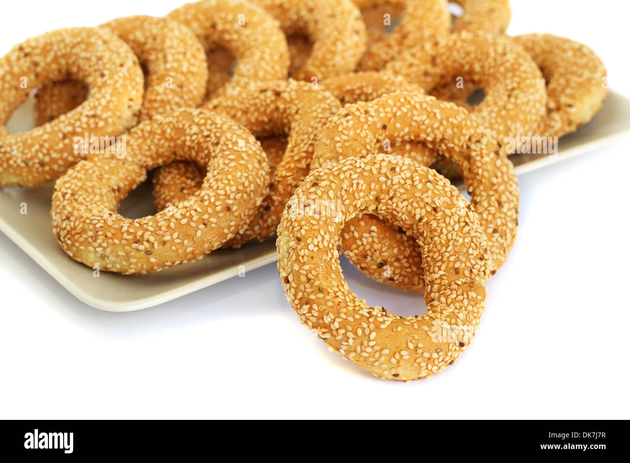 Traditional Round Rusk Round rusks with sesame seeads on tray Stock Photo - Alamy