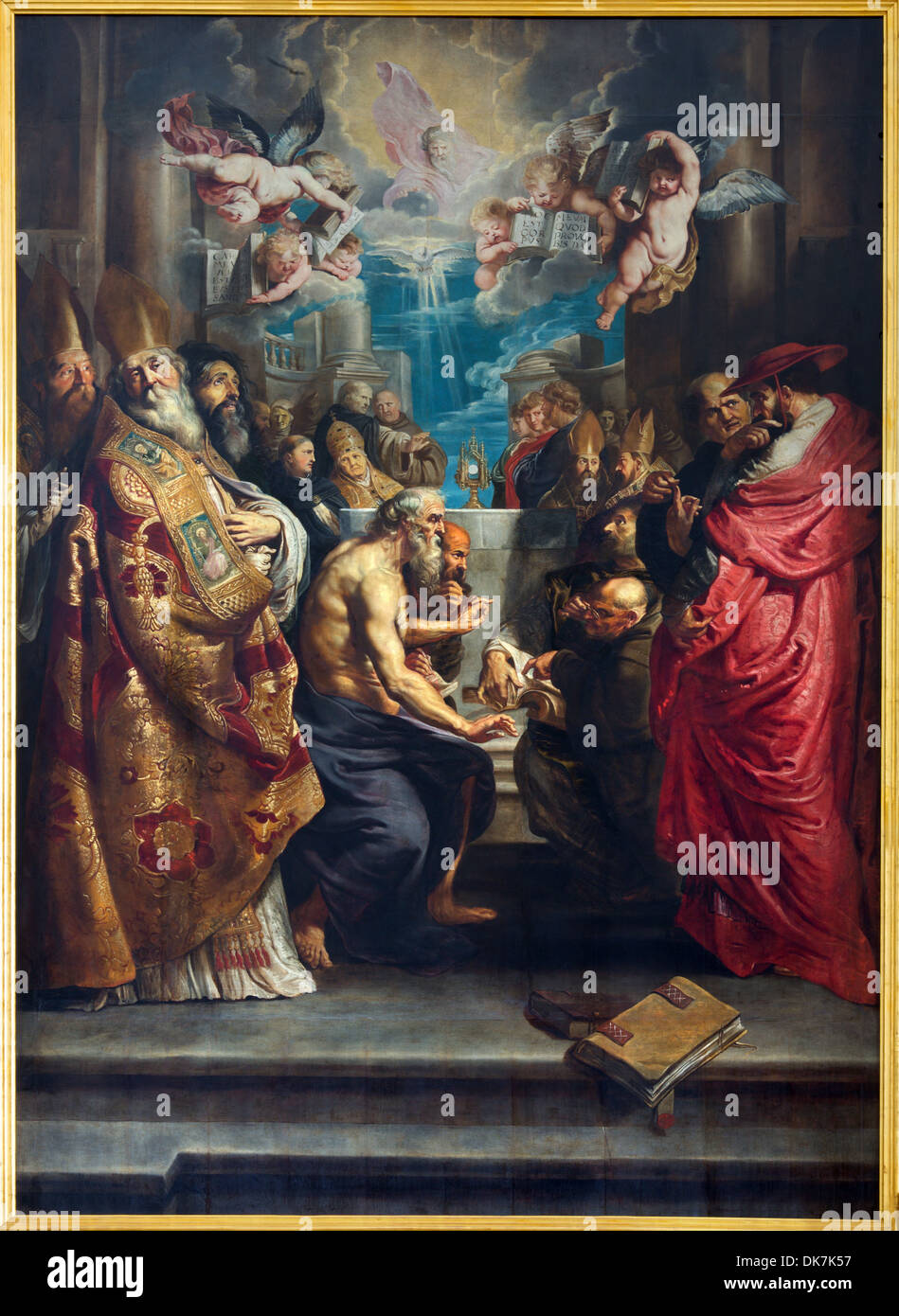 ANTWERP - SEPTEMBER 5: The Disputation of the Holy Sacrament by Peter Paul Rubens from year 1608 in St. Pauls church (Paulskerk) Stock Photo