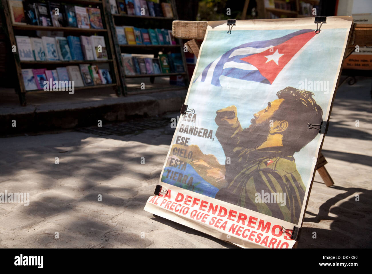 A picture of Fidel Castro and the revolution, Plaza de Armas Square Havana, Cuba, caribbean Stock Photo