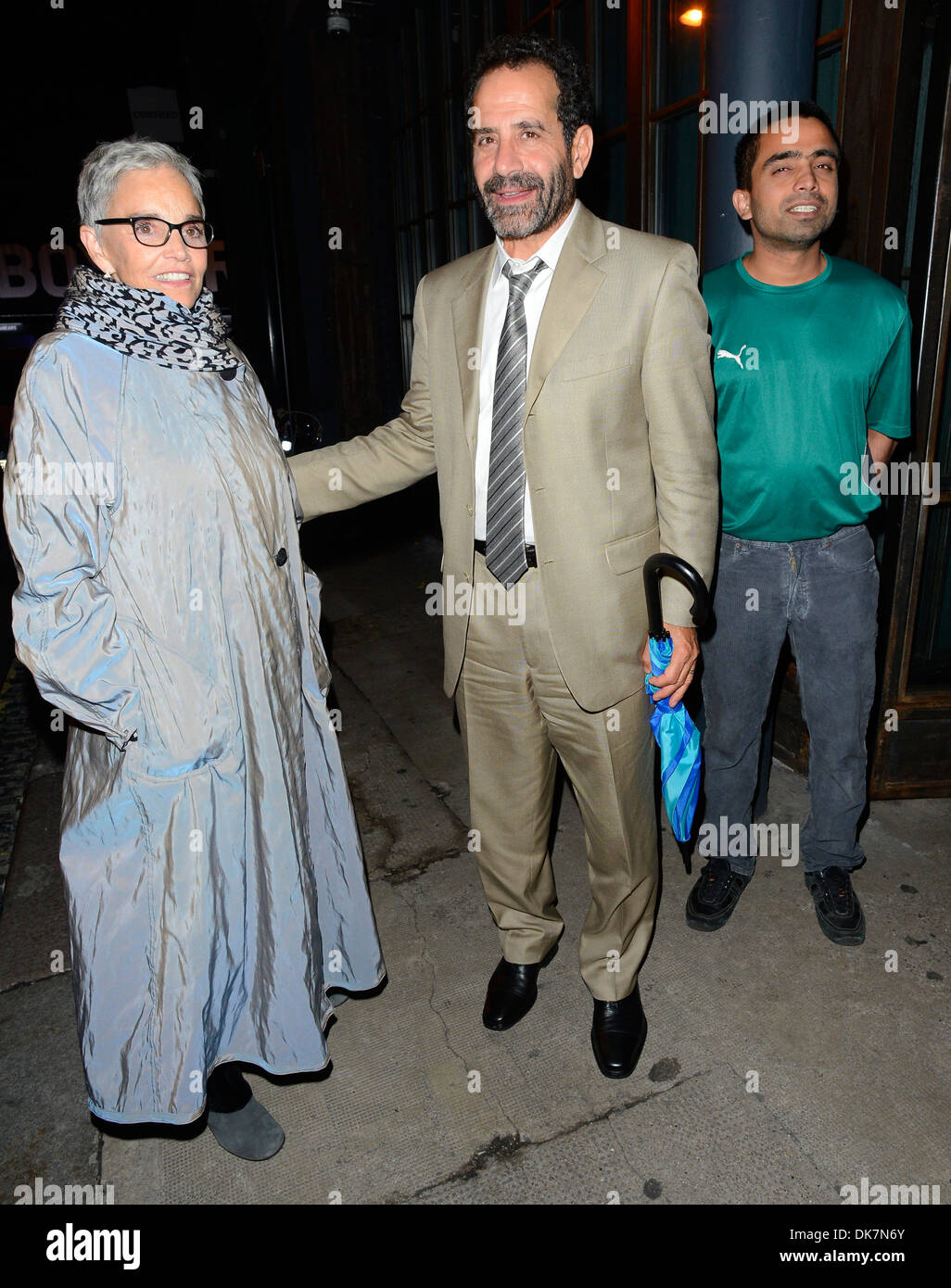 Tony Shalhoub attends Stanley Tucci and Felicity Blunt's pre-wedding drinks gathering at Shoreditch House London England - Stock Photo