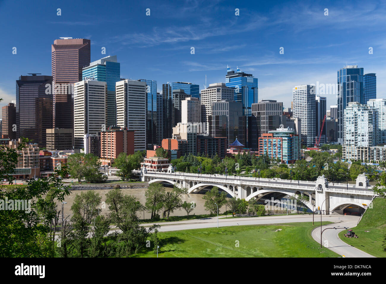 The city skyline of Calgary, Alberta, Canada Stock Photo