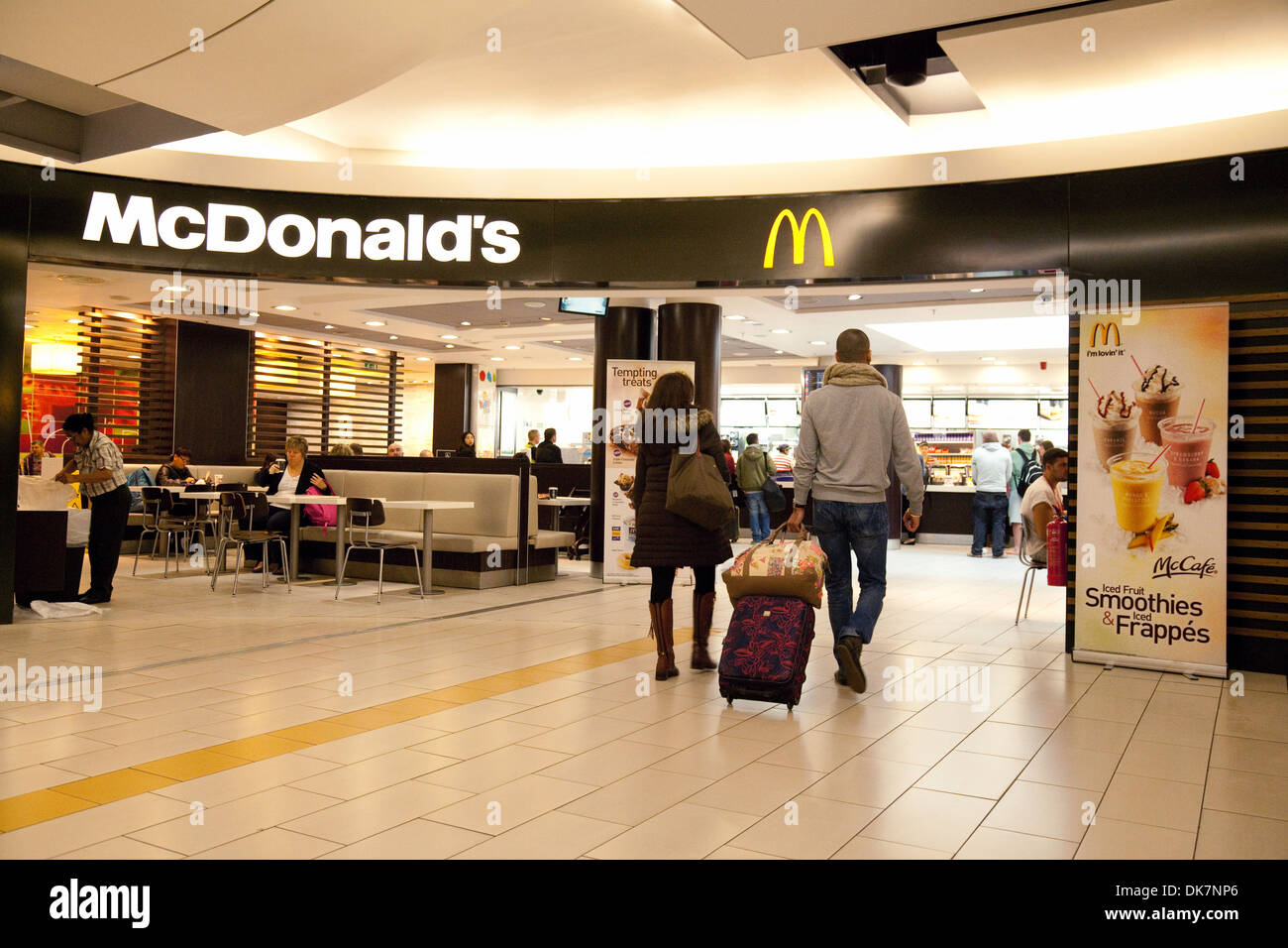 McDonalds restaurant at the South terminal Gatwick airport, UK Stock