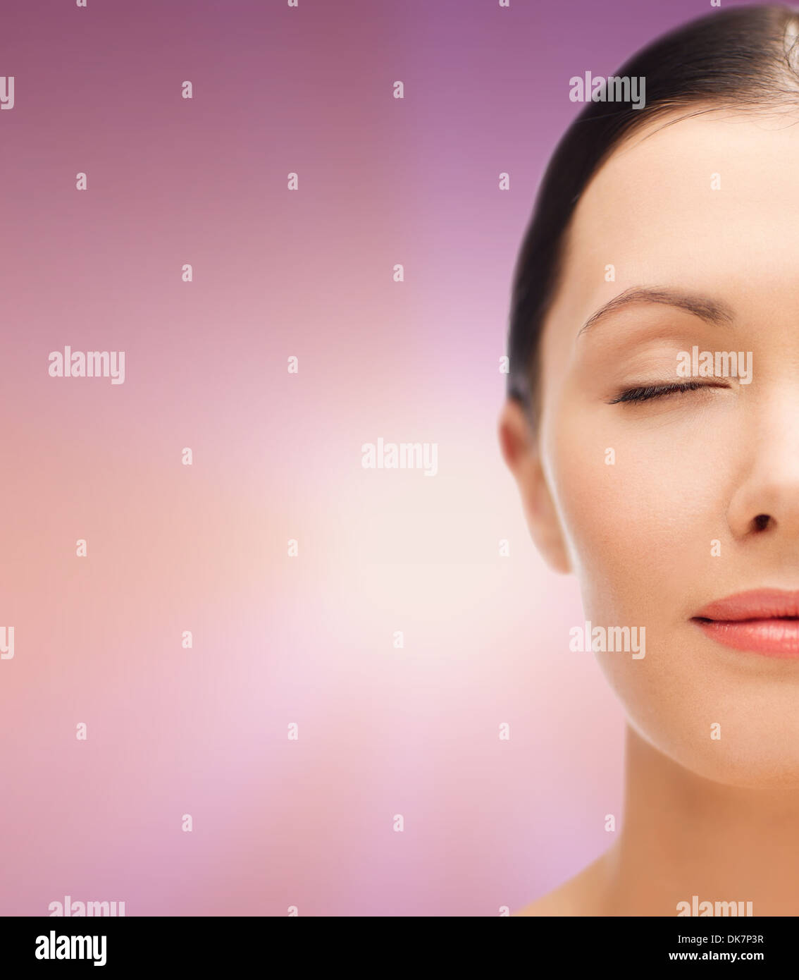 relaxed young woman with closed eyes Stock Photo - Alamy
