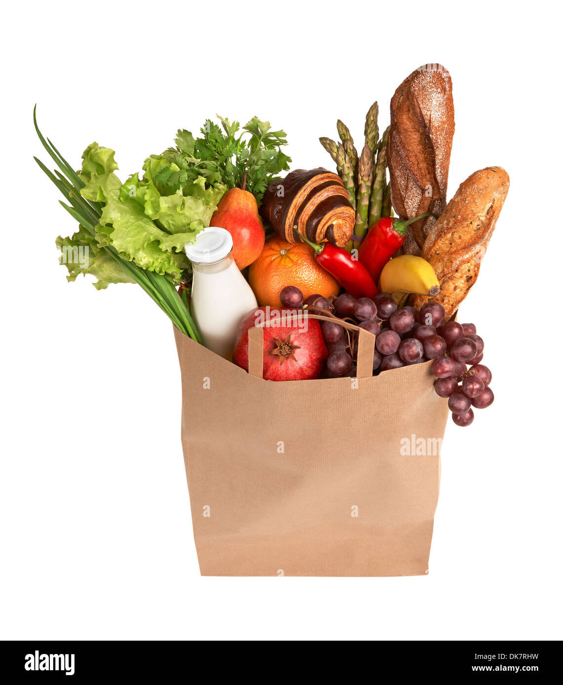Bag full of healthy food Stock Photo Alamy