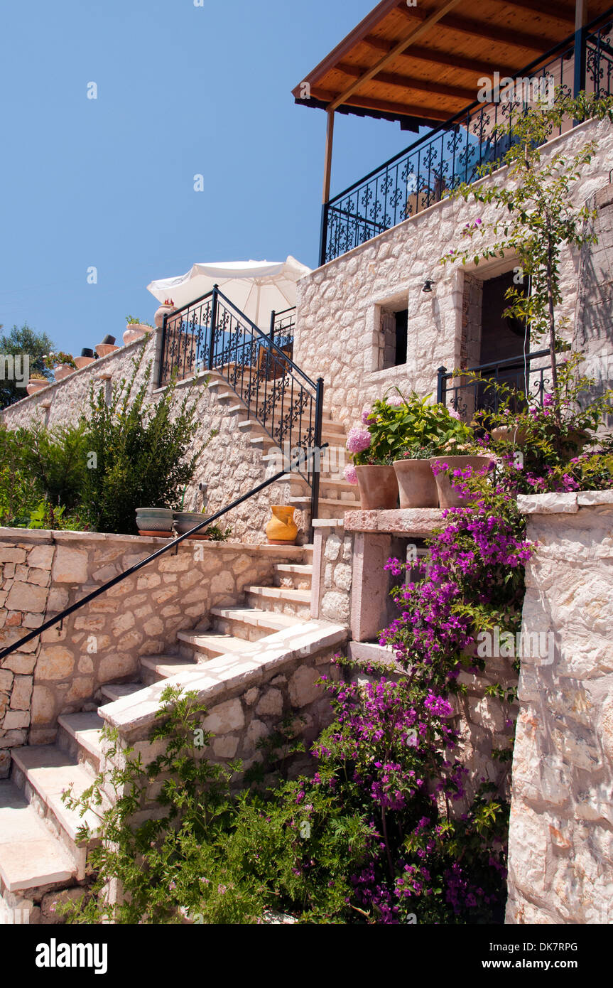 Greek House Railing Steps railing greek island hi-res stock photography and images - Alamy