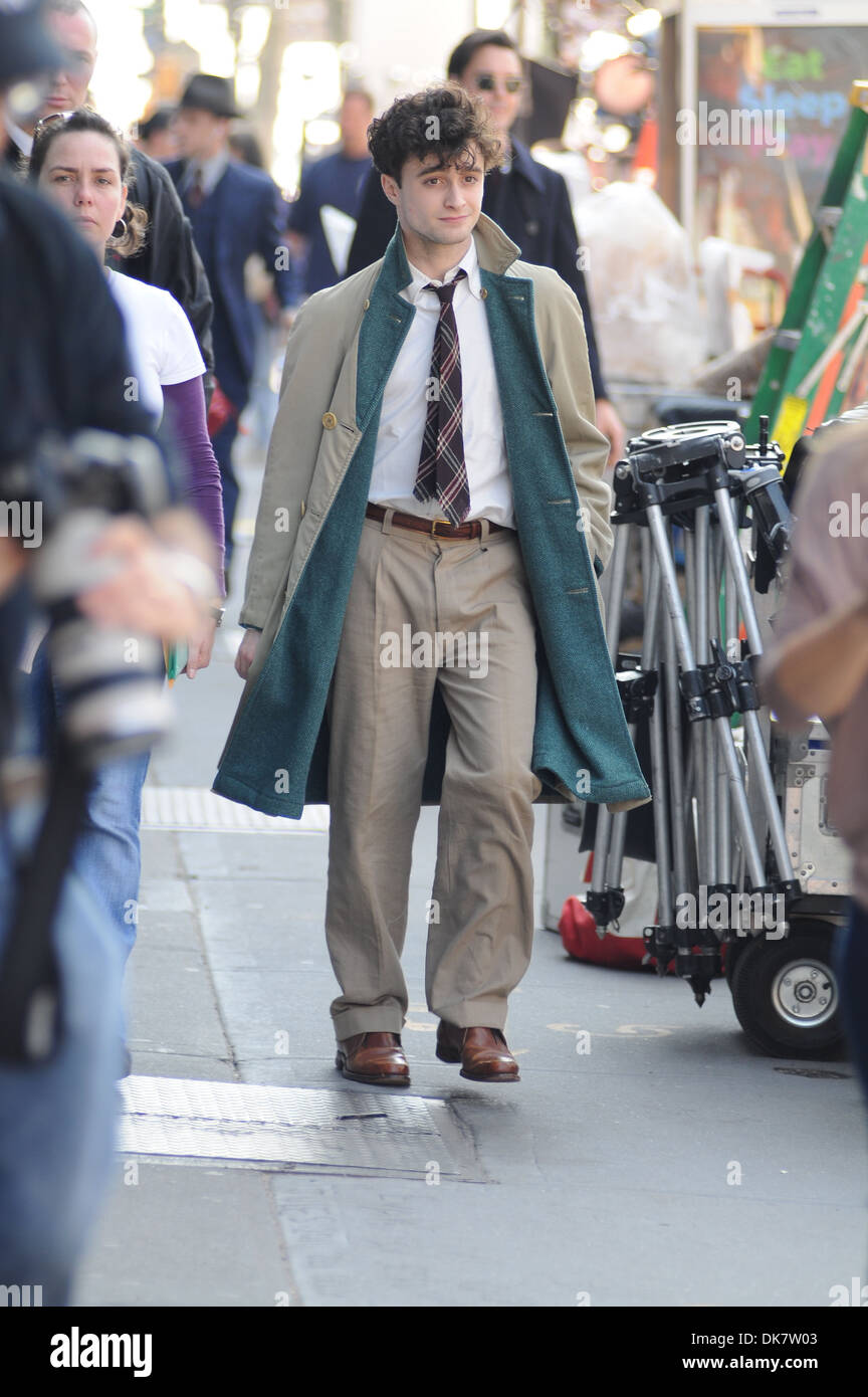 Daniel Radcliffe on set of 'Kill Your Darlings' in Manhattan New York City  USA  Stock Photo - Alamy