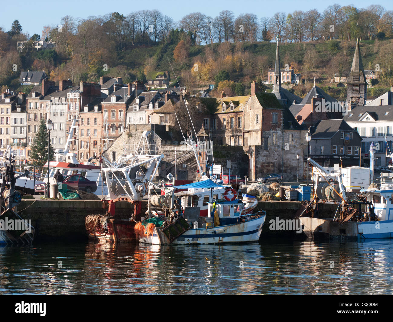 NORMANDY, FRANCE. The picturesque harbour in Honfleur on the Seine