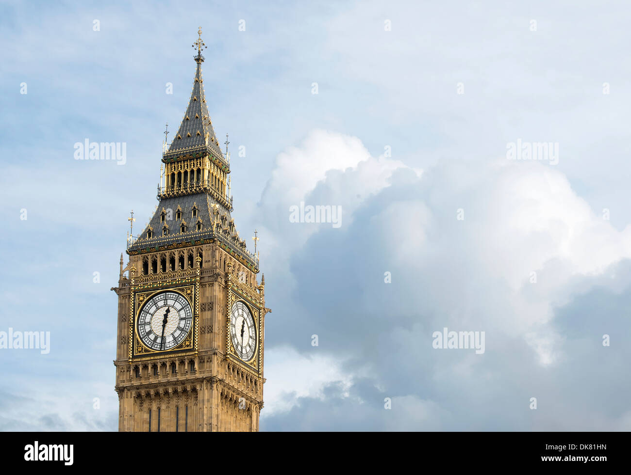 Big Ben London. Dramatic cloudy sky background Stock Photo