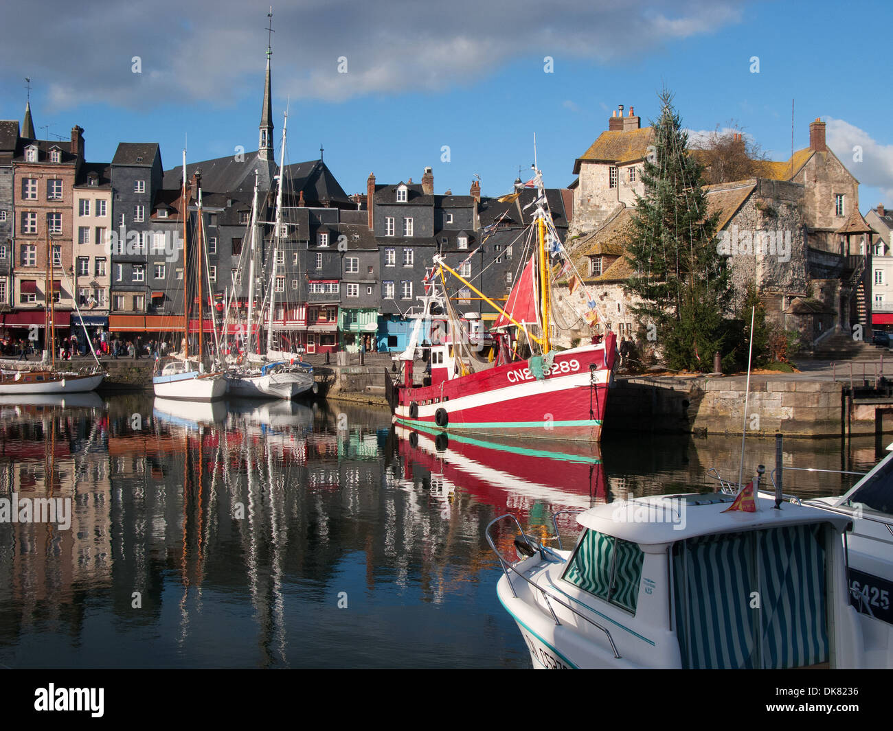 NORMANDY, FRANCE. The picturesque harbour in Honfleur on the Seine ...