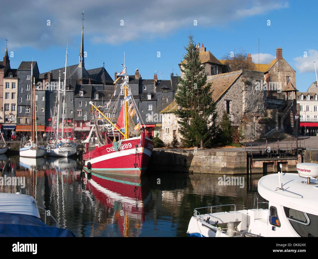 NORMANDY, FRANCE. The picturesque harbour in Honfleur on the Seine