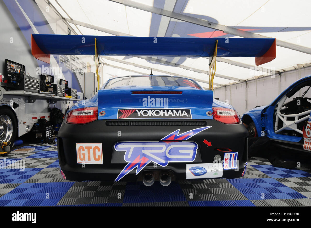 July 8, 2011 - Lakeville, Connecticut, U.S - The #68 TRG driven by Dion von Moltke and Mike Piera rear end before practice of the ALMS Northeast Grand Prix at Lime Rock Park. (Credit Image: © Geoff Bolte/Southcreek Global/ZUMAPRESS.com) Stock Photo