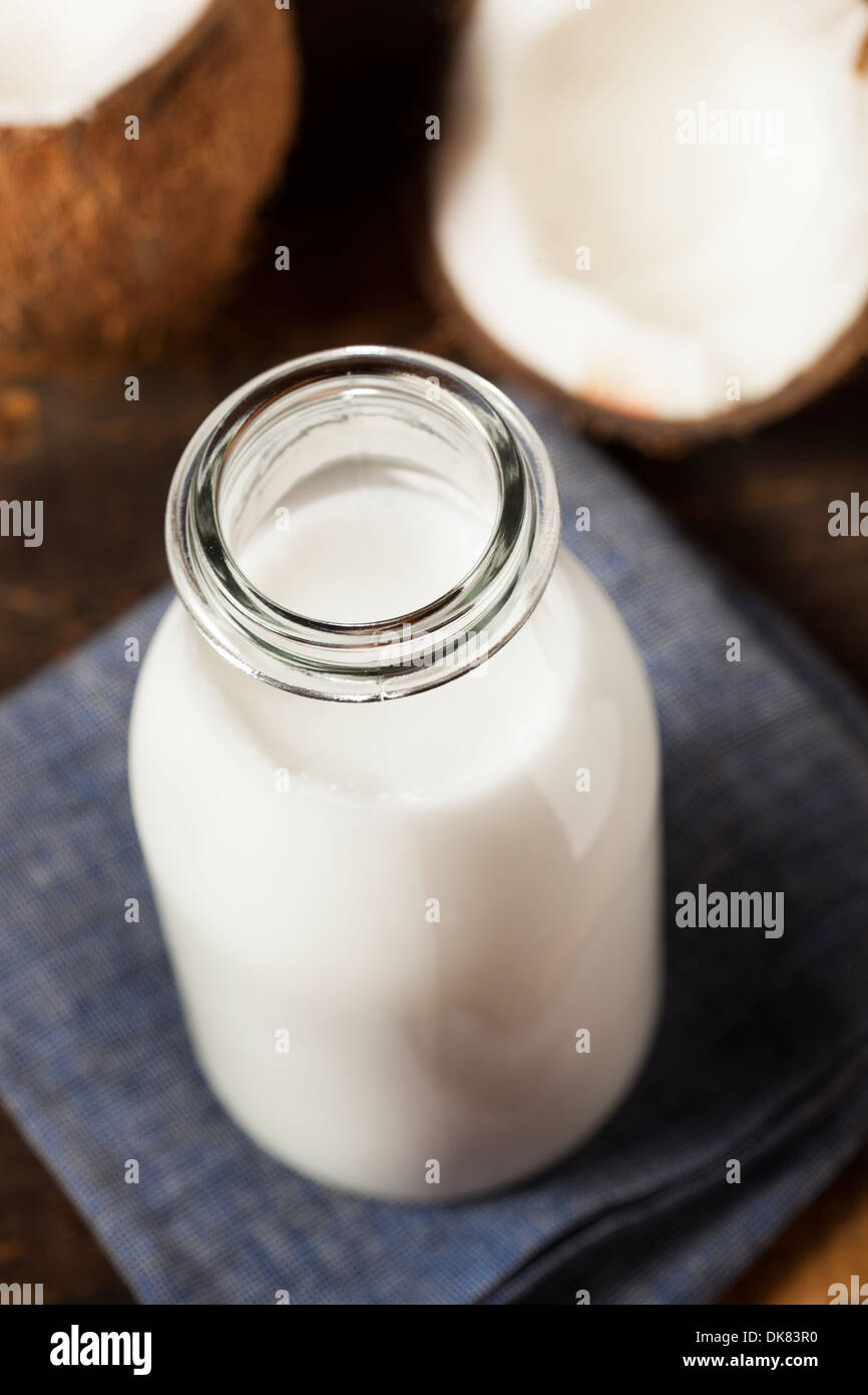 Fresh Organic Coconut Milk in a Bottle Stock Photo Alamy