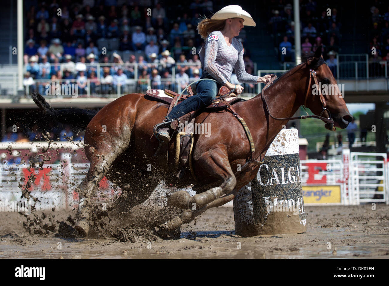 July 11, 2011 - Calgary, Alberta, Canada - Barrel racer Lindsay Sears ...