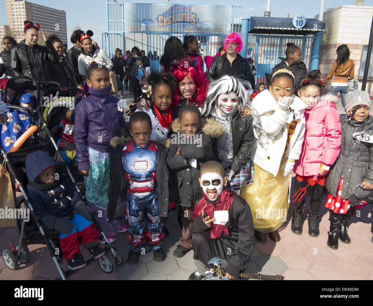Children mug for the camera at the Annual Coney Island Halloween