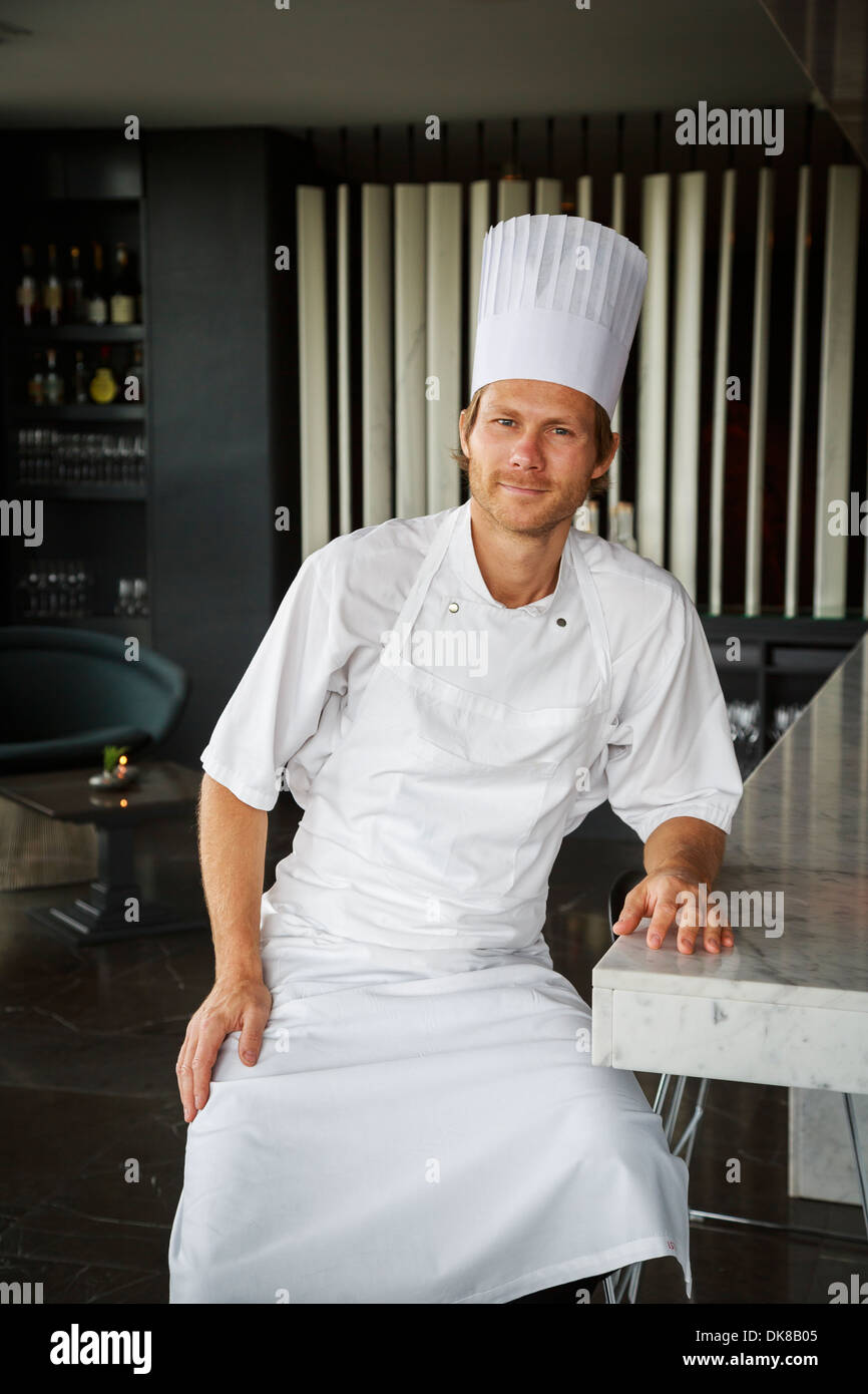 Chef Rasmus Kofoed, Geranium Restaurant, Copenhagen, Denmark. Stock Photo