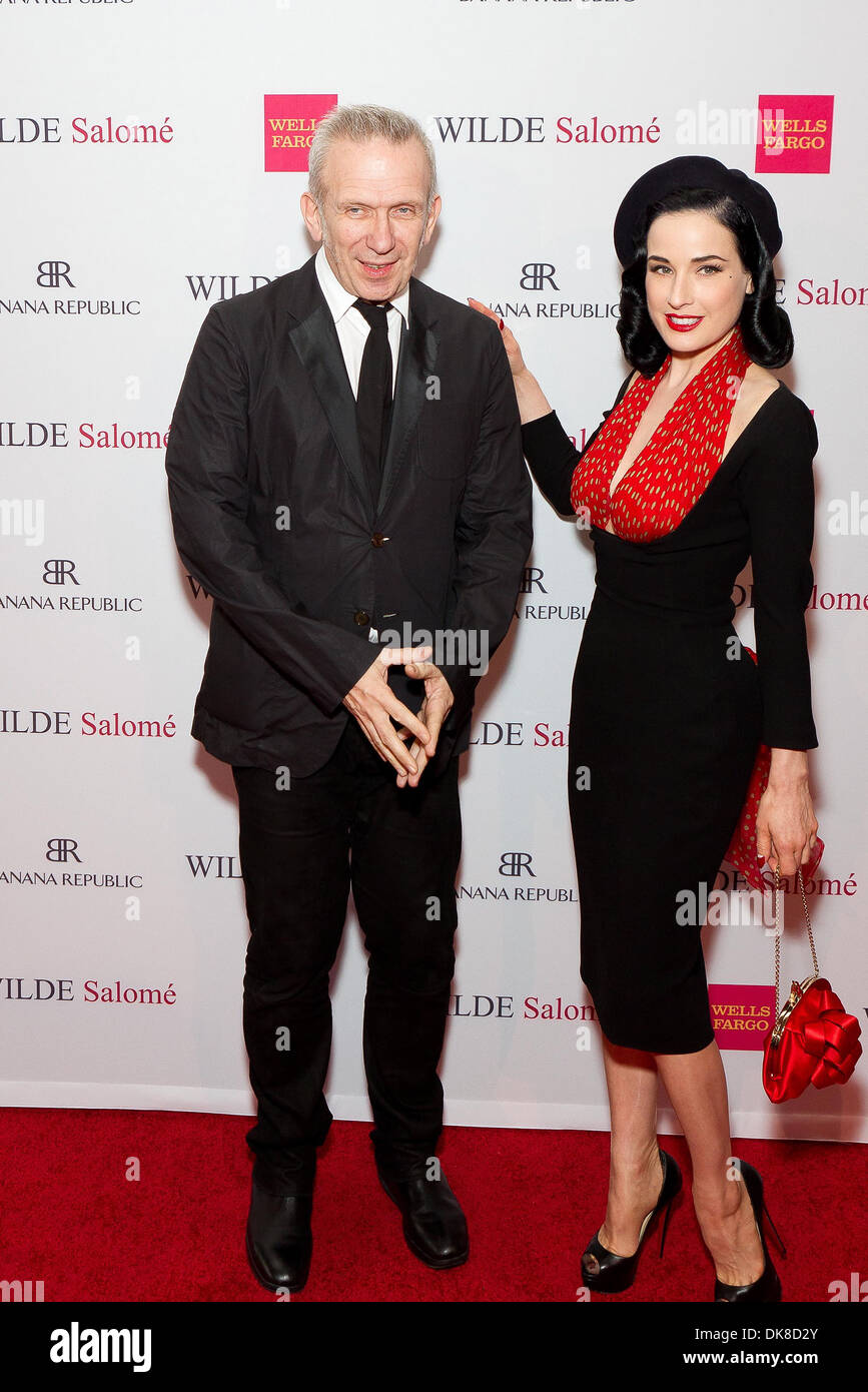 Dita Von Teese and Jean Paul Gaultier attend premiere of 'Wilde Salome' held at Castro Theater - Arrivals San Francisco Stock Photo