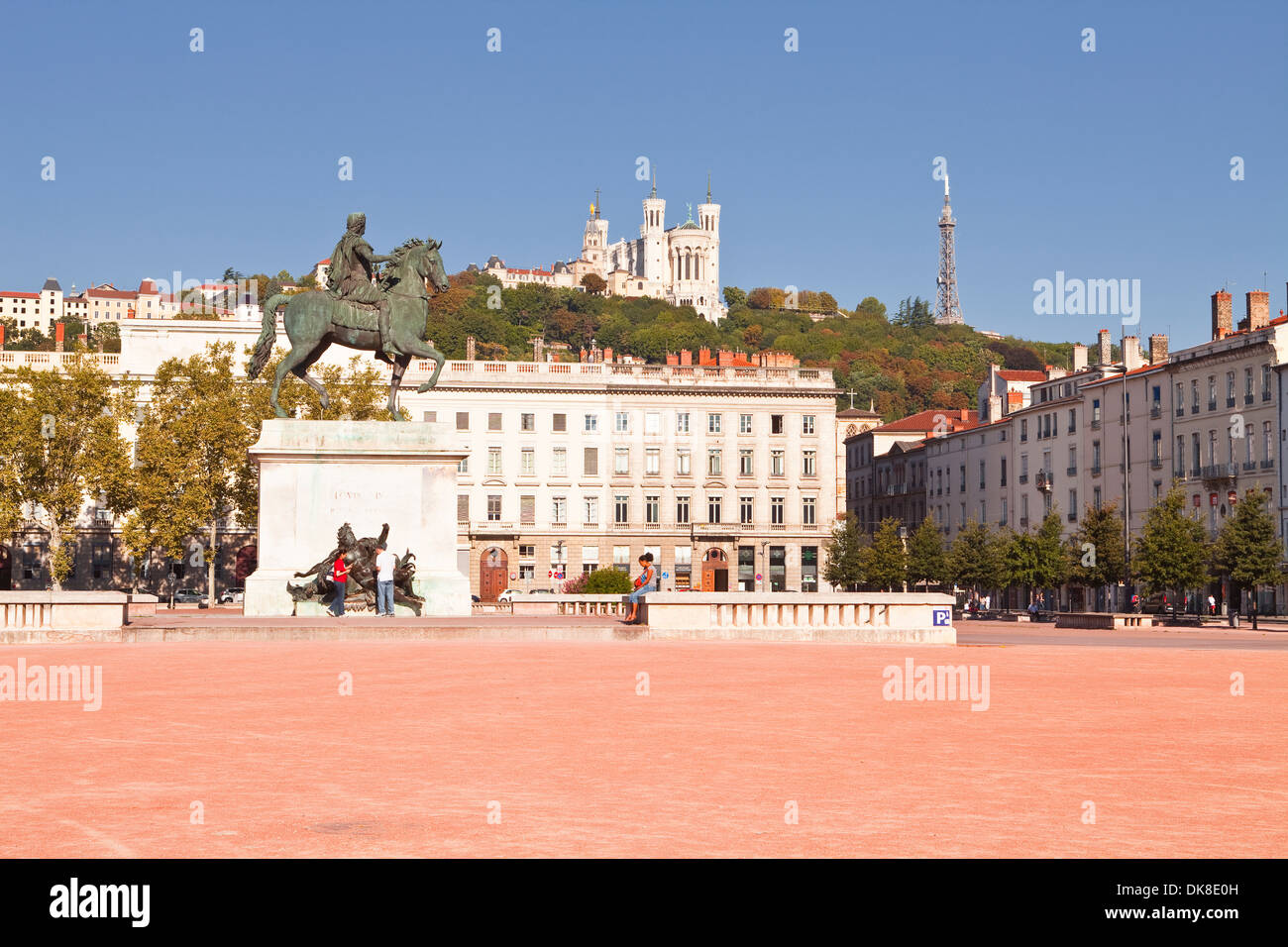 Place Bellecour in the centre of Lyon. Stock Photo
