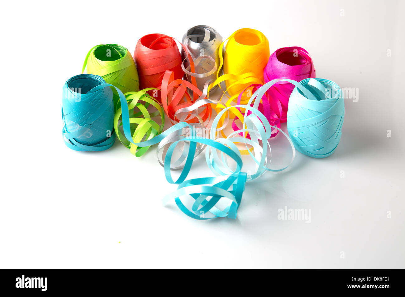 Set of colorful paper ribbons on white background Stock Photo - Alamy