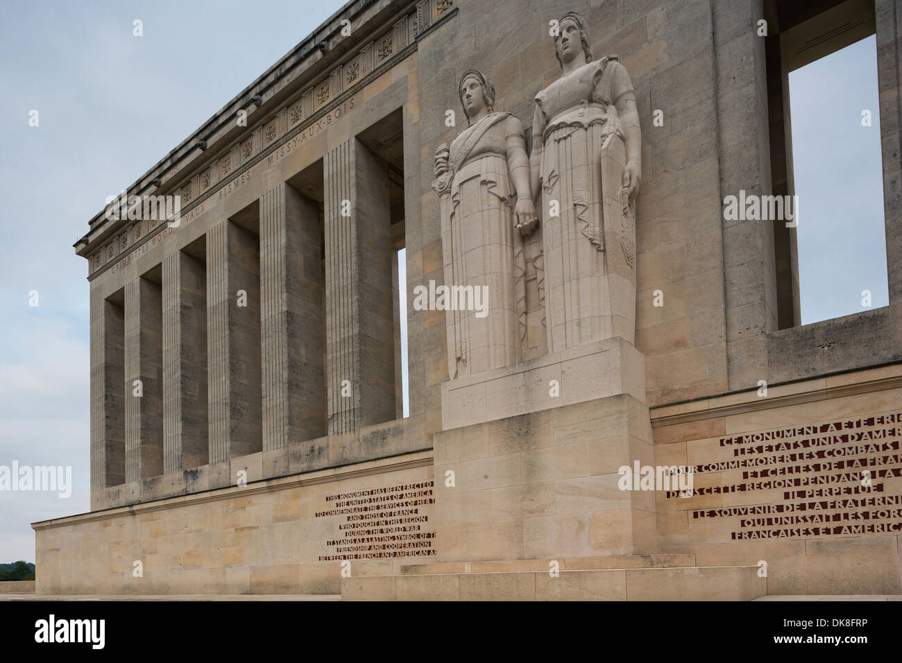Part of the facade with statues Stock Photo