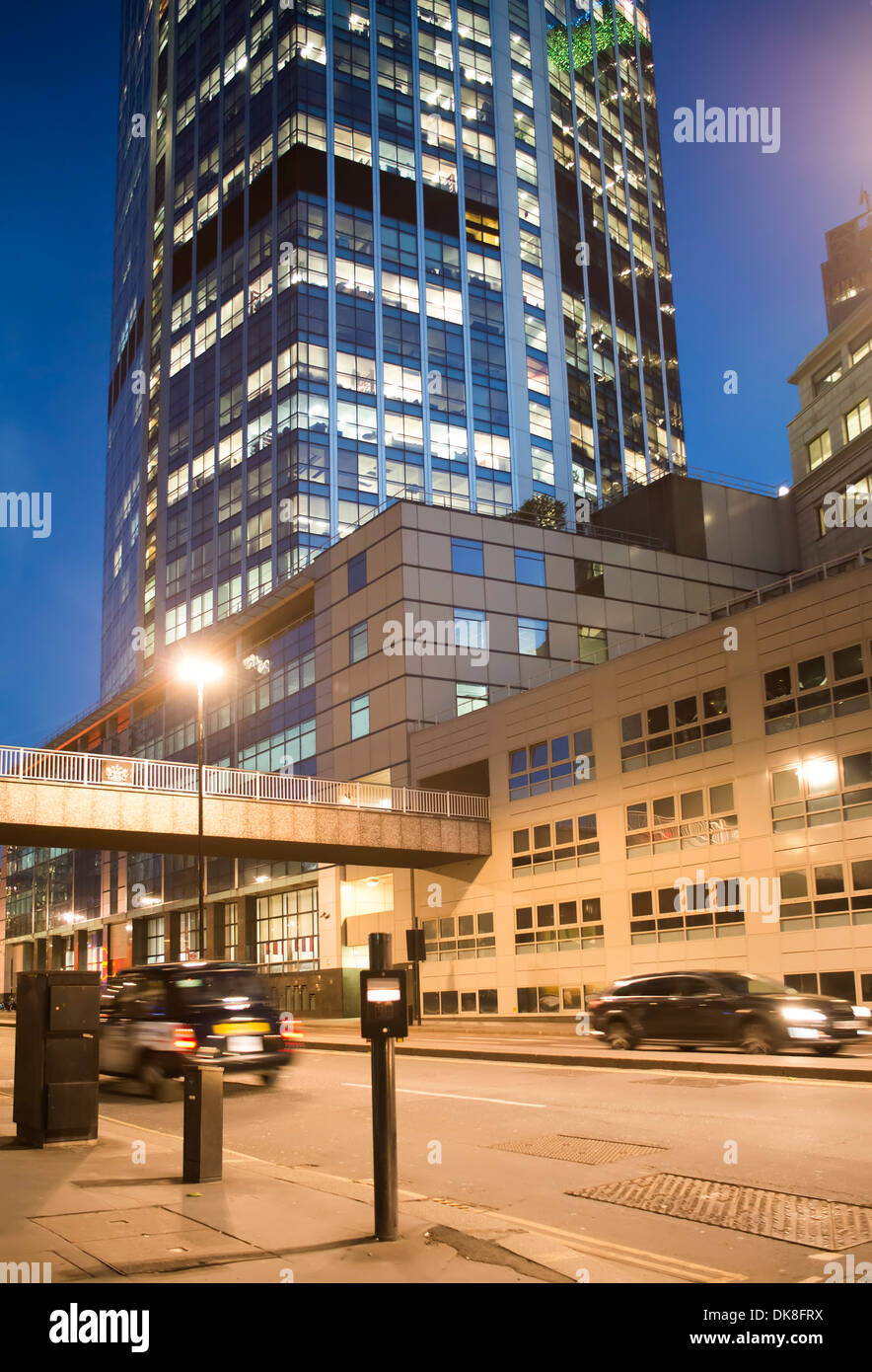 City of London in the night.Financial buildings Stock Photo