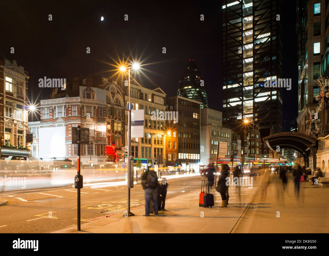 City of London in the night.Financial buildings Stock Photo