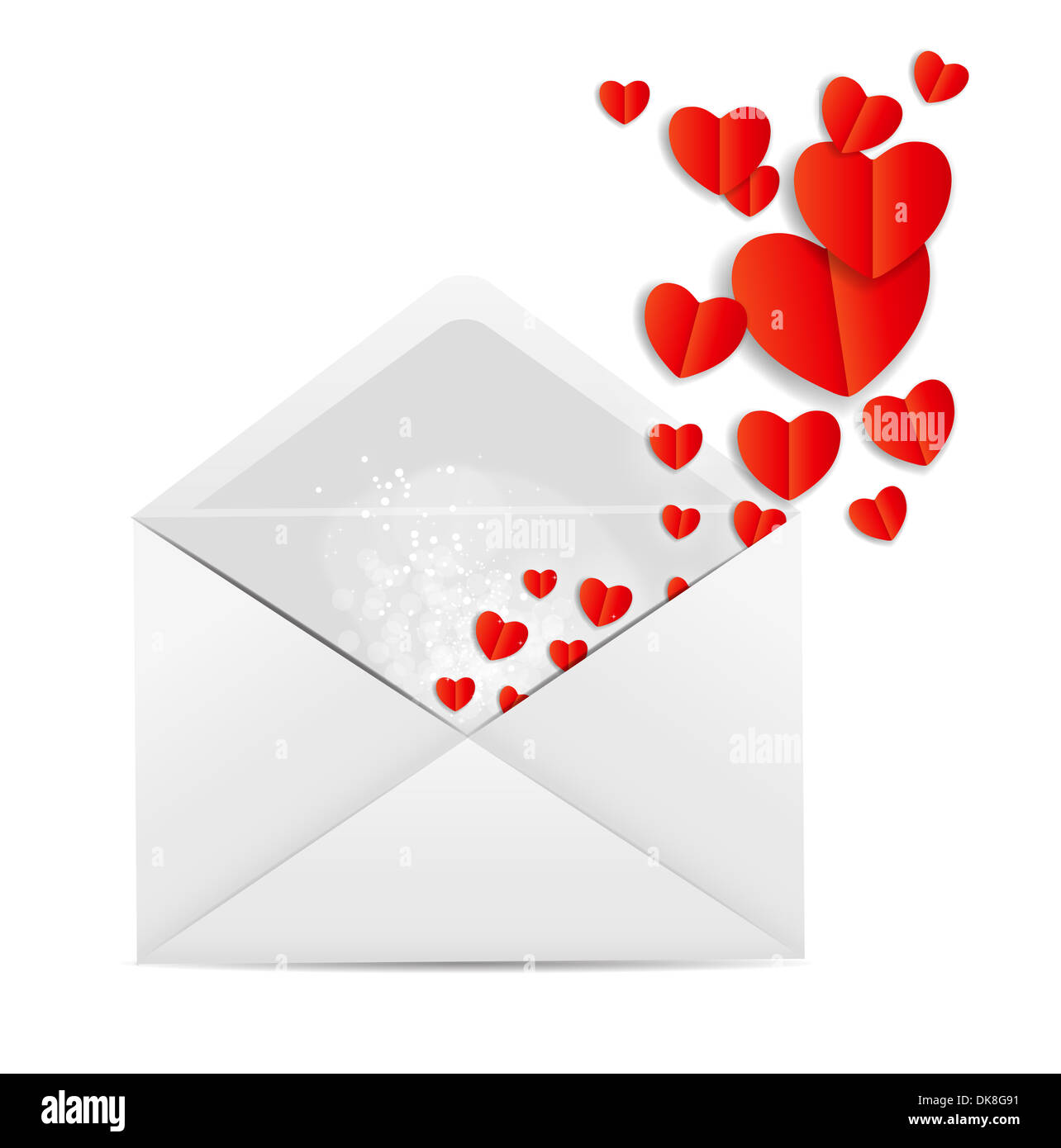 Valentine`s Day Card with Envelope and Heart Vector Illustration Stock ...