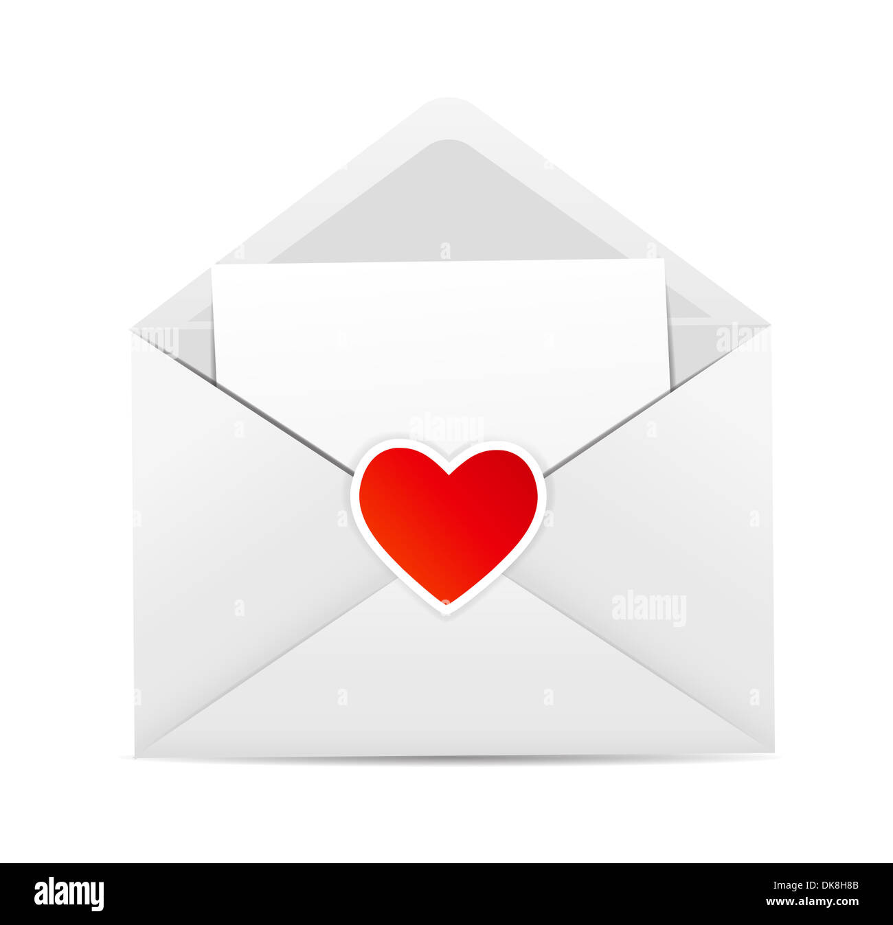 Valentine`s Day Card with Envelope and Heart Vector Illustration Stock ...