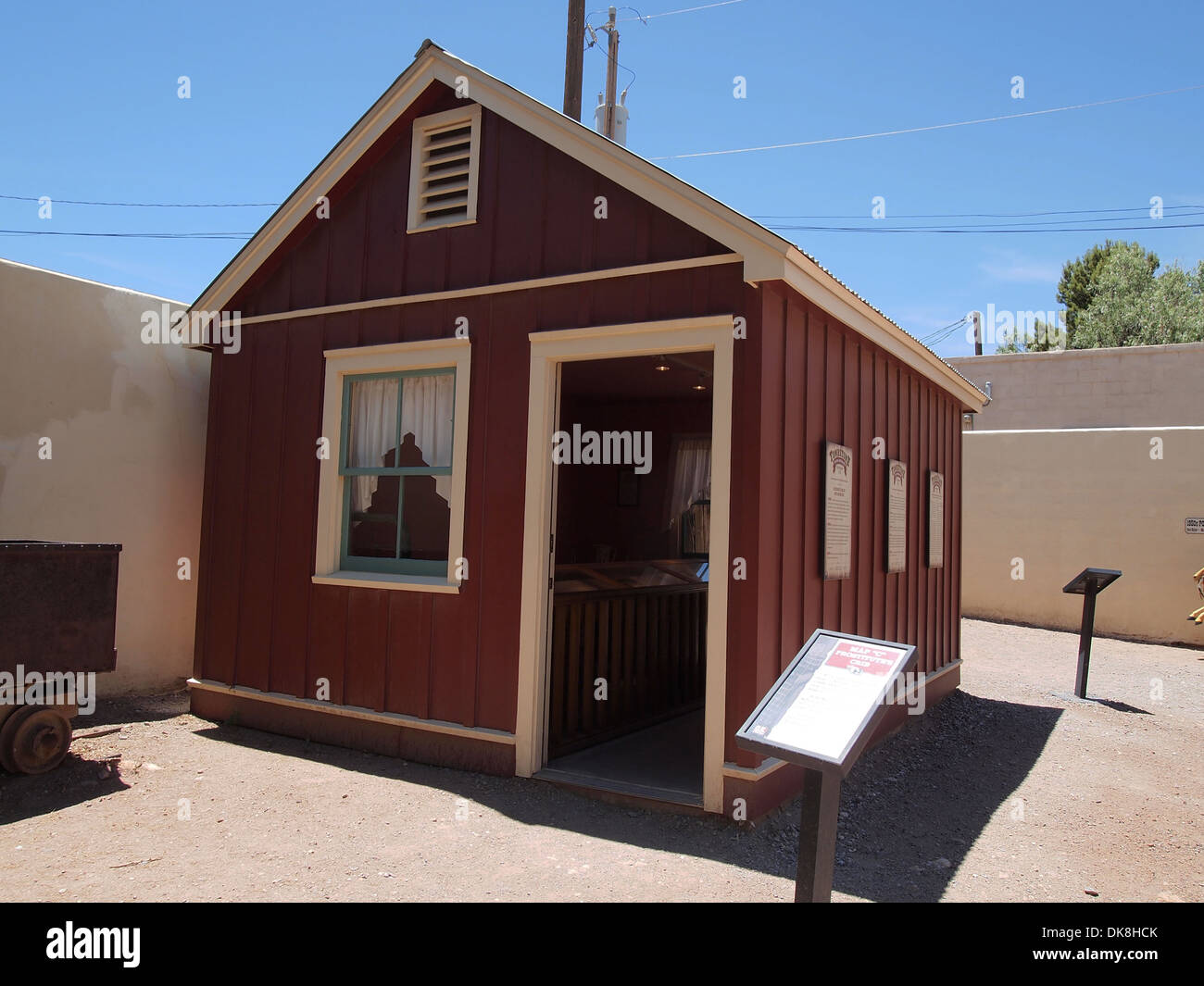 Exterior recreation of a 'Crib', a small building where prostitutes known as Soiled Doves serviced customers in Tombstone AZ Stock Photo