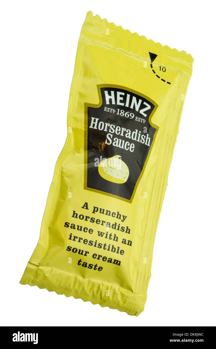 Sachet of Heinz Horseradish Sauce Stock Photo Alamy