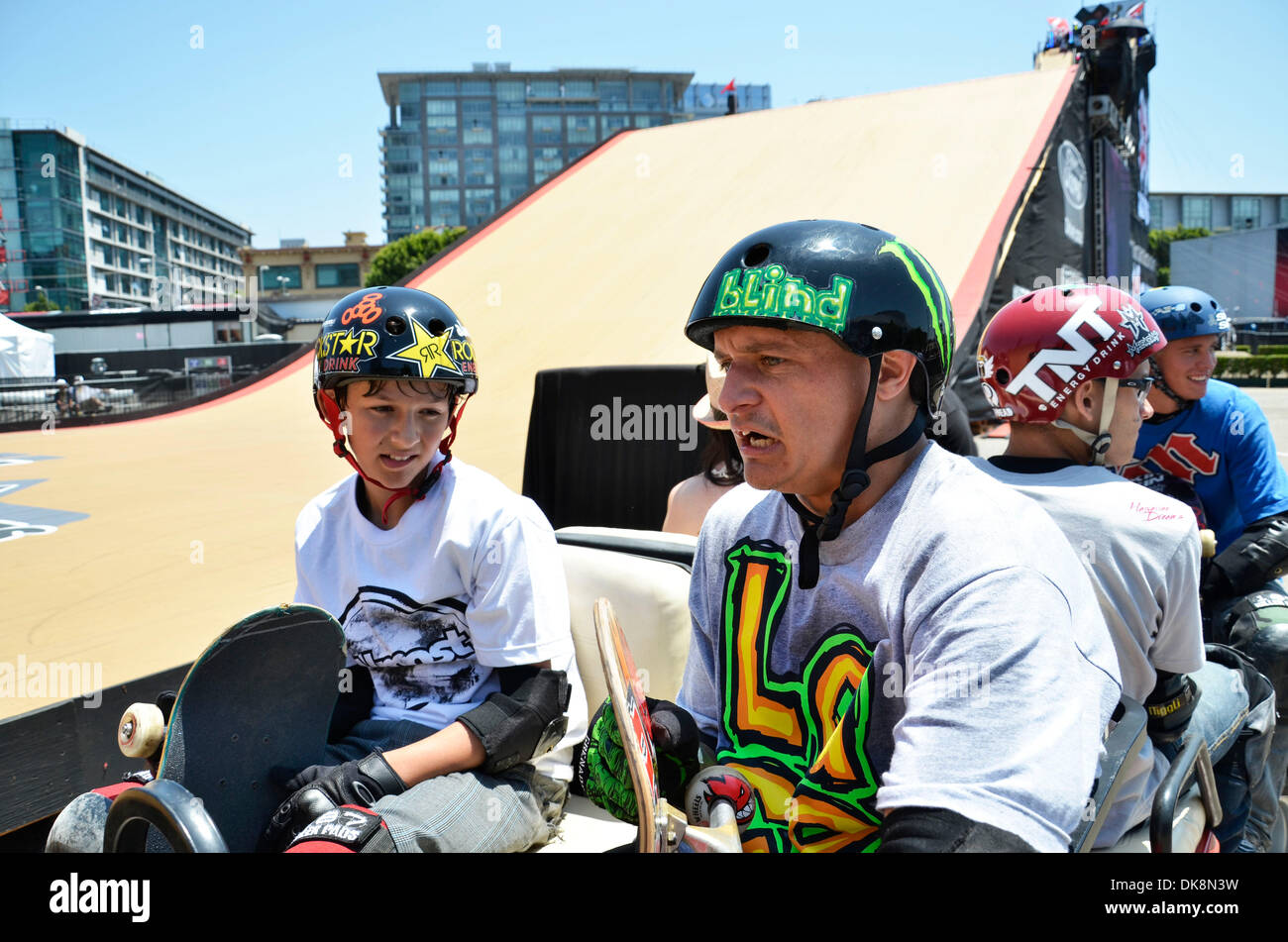 July 28, 2011 - Los Angeles, California, U.S. - Pro Skateboarder MITCHIE  BRUSCO and JAKE BROWN in at the Summer X-Games 2011 (Credit Image: © Scott  A. Tugel/ZUMAPRESS.com Stock Photo - Alamy