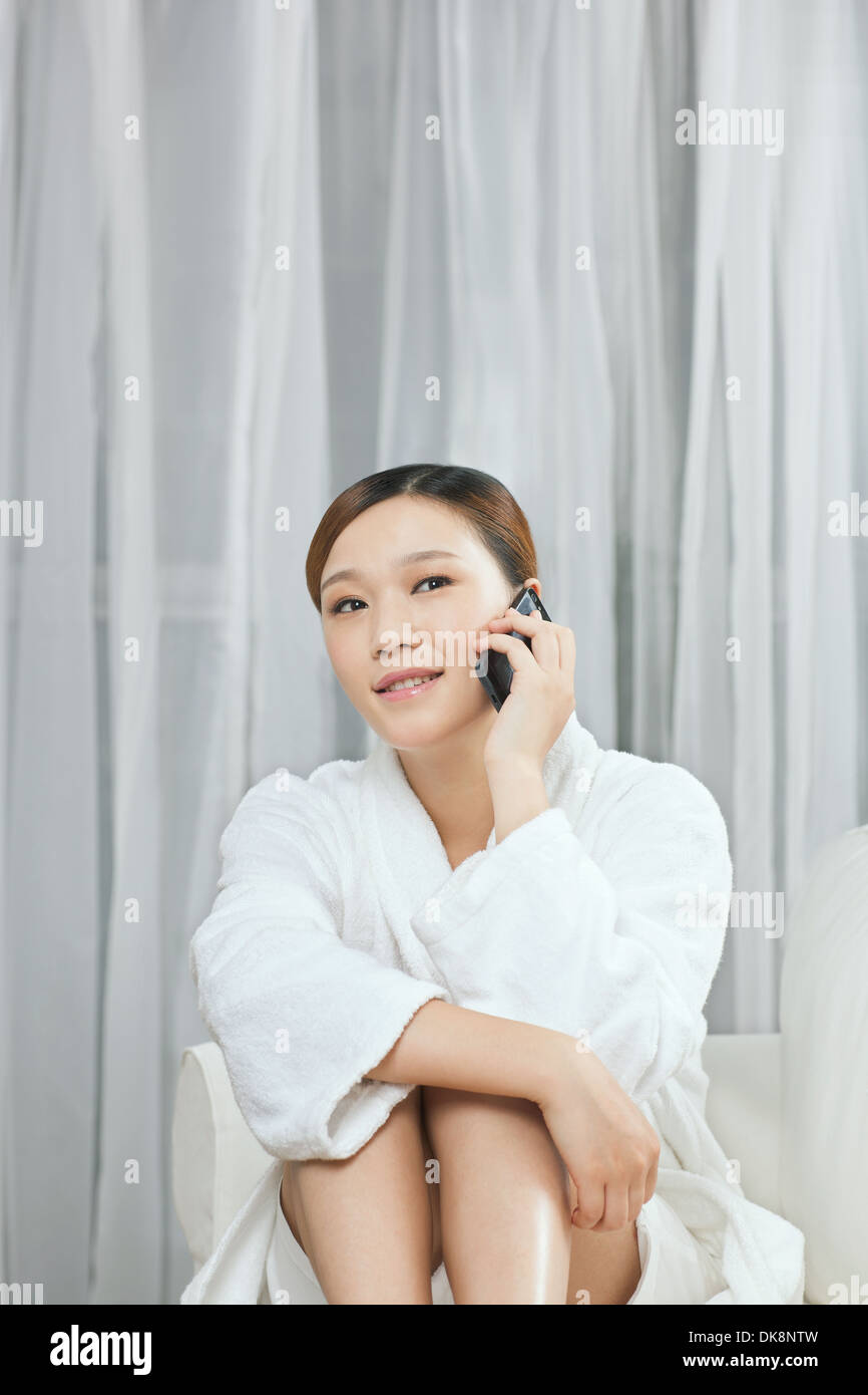 Relaxed young woman hand hi-res stock photography and images - Alamy