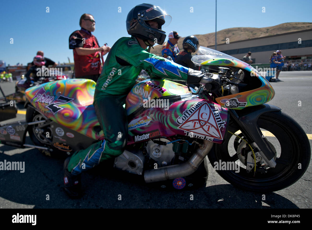July 29, 2011 Sonoma, California, U.S Pro Stock Motorcycle rider