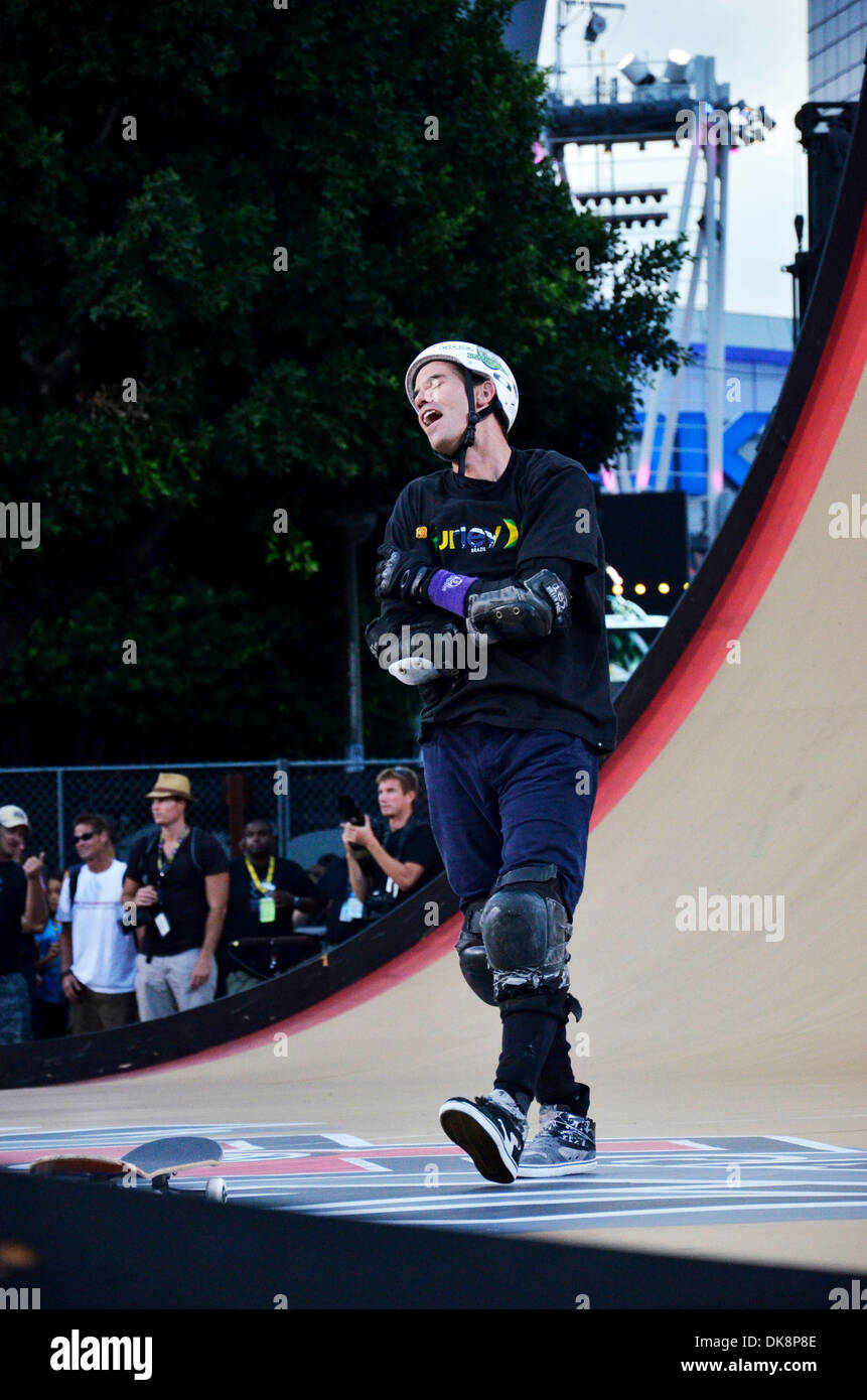 July 29, 2011 - Los Angeles, California, U.S. - Pro Skateboarder BOB BURNQUIST wins at the Summer X-Games 2011 (Credit Image: © Scott A. Tugel/ZUMAPRESS.com) Stock Photo